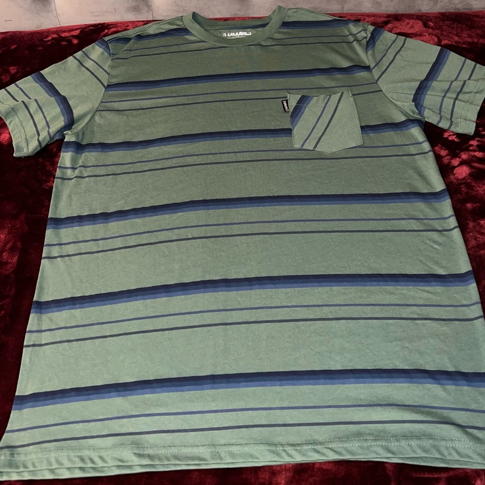 Tony Hawk Green and Blue Striped Tee